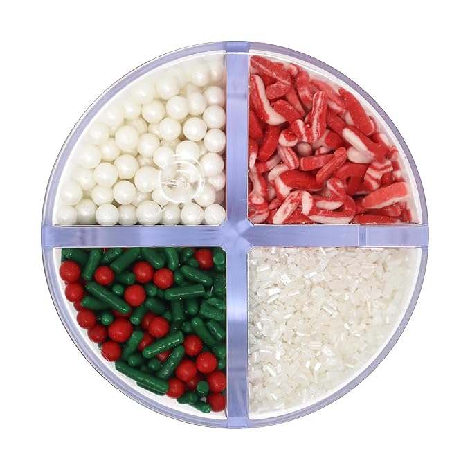 Mystic Sprinkles 4 Cell Sprinkle Assortments (Candy Cane Kisses, Midi)
