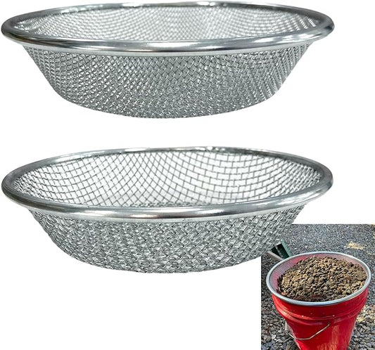 2Pcs Soil Sifter for Gardening Rock Sifter for 5gallon Bucket Dirt Sifter Garden Compost Sifter（1/4" Mesh & 1/8" Mesh）