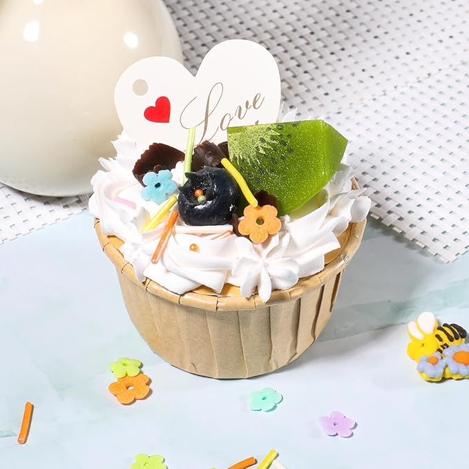 Flower Sprinkles for Cake Decorating, Edible Spring Colorful Sprinkles with Flowers Bees Green Pearls for Cake Cupcake Baking Cookie Toppings