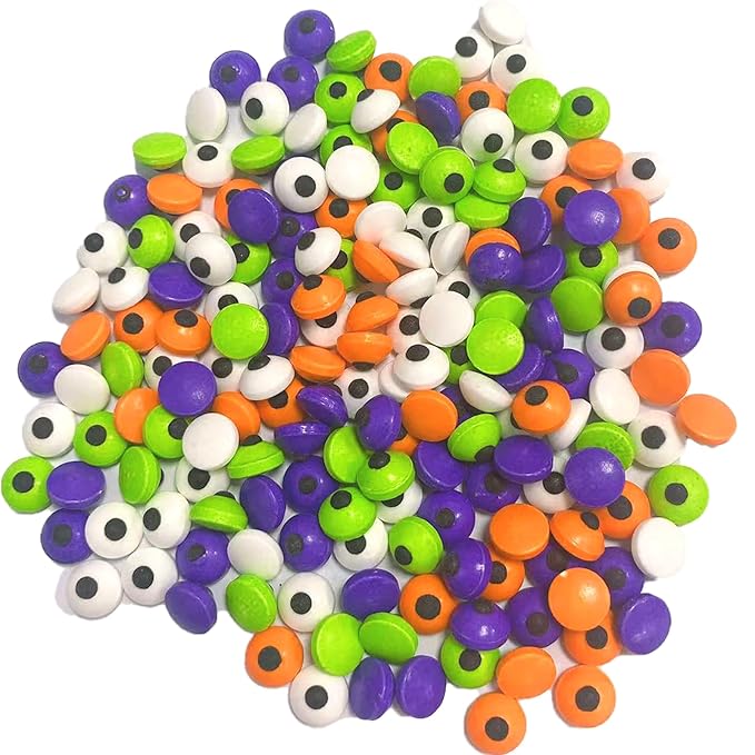 PhilaeEC Color Candy Eye Eyeball Sprinkle Halloween Edible for Cake Decoration Small 1CM Eyes Candy Baking Cookie Cupcake Toppers Decoration Halloween Christmas Valentines Supplies
