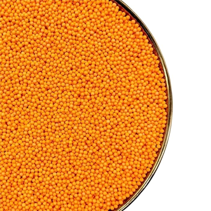 Sprinkles,Orange Edible Pearl Sprinkles for Cake Decorations, Baking, Ice Cream, Cookies, Cupcake Topper Edible Pearls Sprinkles - 2mm Matte White Sugar Pearls for Cake Decorating 130g/4.6oz1 Bottle (2mm orange)