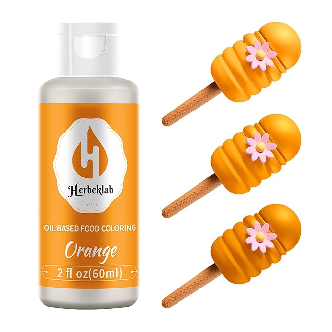 Orange Oil Based Food Coloring – 2 fl oz Professional Grade Concentrated Oil Food Dye for Melting Chocolate, Candy Melts, Cake Pops, Strawberries & Baking