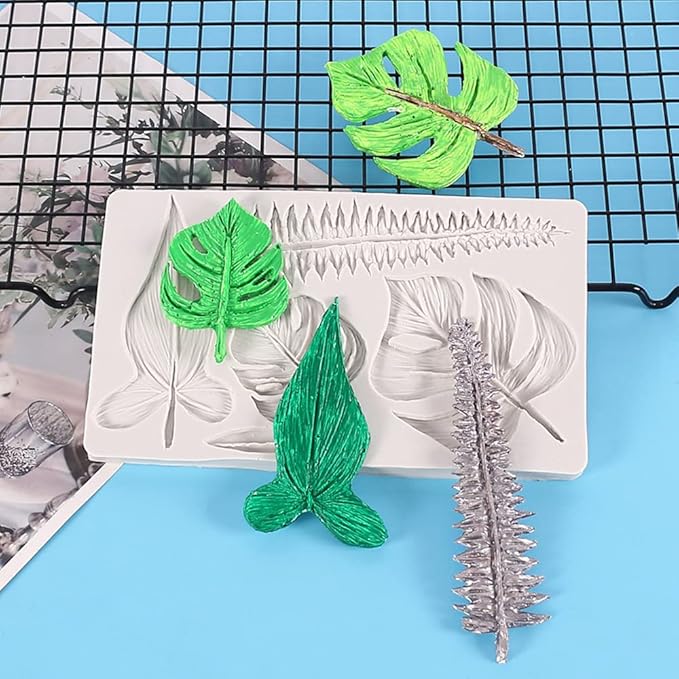 Leaf Silicone Mold Rose Flower Fondant Molds DIY Cake Decorating Tools Sugarcraft Candy Resin Clay Chocolate Gumpaste Moulds (2011.20.8CM)