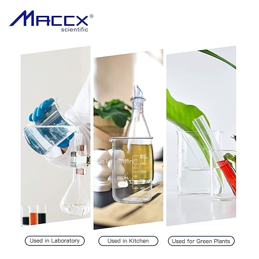 16.9oz(500ml) Sturdy Glass Beaker, Heavy-Duty Beaker Set, 3.3 Borosilicate Griffin Low Form with Printed Graduation, Pack of 10, BKL500-010