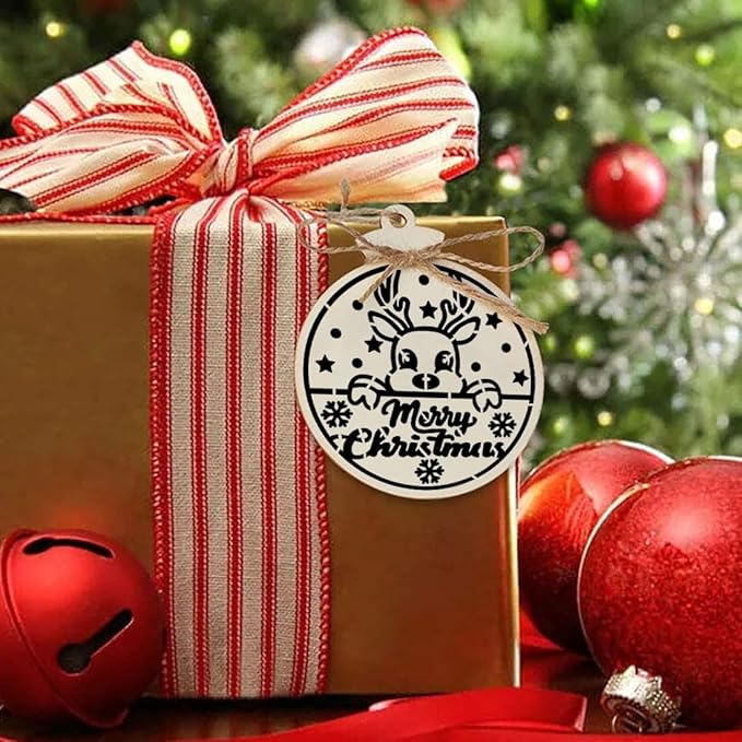 Small Christmas Stencils for Painting on Wood 3inch Christmas Stencils for Crafts Reusable Holiday Stencil Templates for Wood Slice Tier Tray Christmas Tree Decor