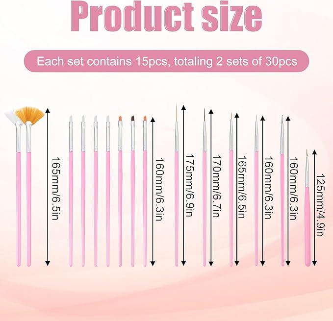 30PCS Pink Cake Decorating Painting Brushes,Cake Paint Brushes Paint Brush Function Fondant Cookie DIY Tool Set Lcing Pastry Tool for Baking Supplies
