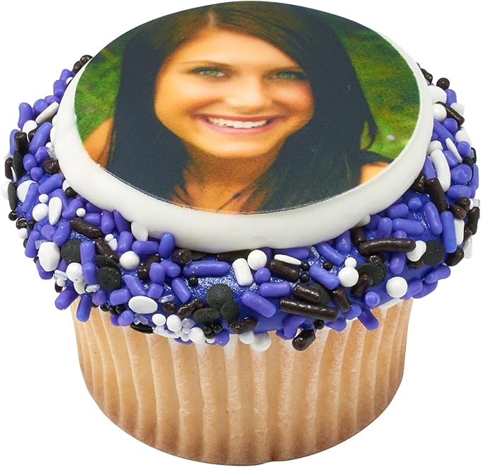 DecoPac Graduation Fusion Mix Candy Sprinkles, 26oz, Fancy Sprinkles in Handheld Container, Edible Black And White Sprinkles For Celebration Cakes, Cupcakes, Cookies and Donuts