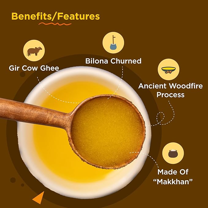 A2 Ghee Butter Organic Grass Fed from Gir Cow | Gut Friendly | Healthy Butter Alternative | Non-GMO, Lactose-Free, Keto Friendly – 2lb from Two Brothers Organic Farms