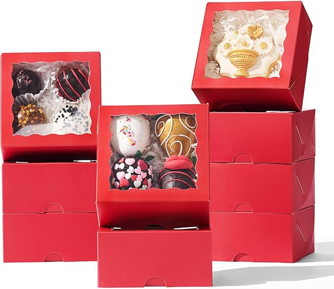 80Pack 4x4x2 Bakery Treat boxes Cookies Boxes Mini Baking Boxes for Cake, Pie,Cinnamon Roll Treat,Chocolate Truffle Packing Party Wedding Favor