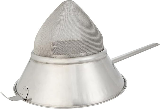 Restaurantware Chinois Strainer 1 Count 11.8" Stainless Steel Bouillon Cone with Extra Fine Mesh China Cap Strainer for Sauces, Stocks, Soups, Broths, Sifting, Sieving, Professional Kitchen Tools