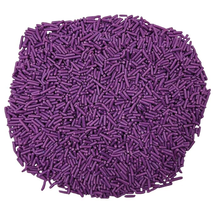 Homankit Purple Jimmies Sprinkles Edible Sprinkle Candy Soft Jimmies Toppings for Ice Cream, Cupcake, Cake, Cookie, Dessert Decorating 2.75 Ounces