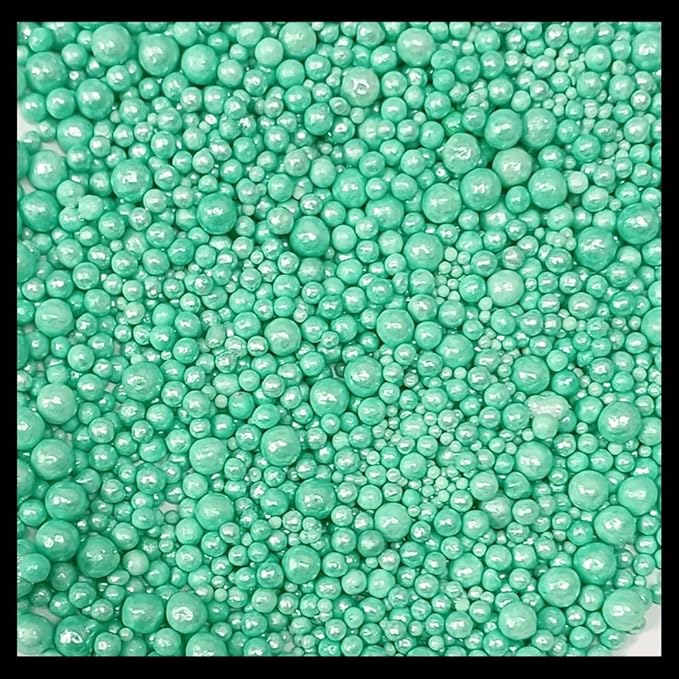 Confect Love Disco Balls Thistle Green Decorative Candy Pearls, Cake Decorating Sprinkles | Vegan, Gluten-Free, Soy-Free, Dairy-Free, Palm Oil-Free – 4.2 Oz