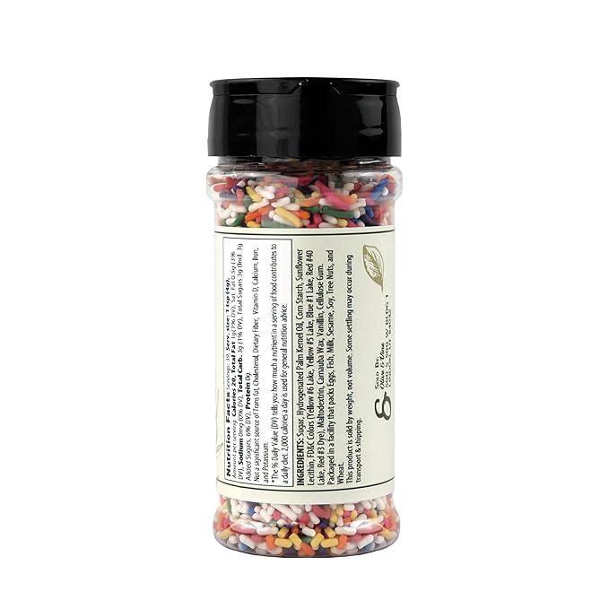 Olive & Vine Rainbow Sprinkles, Sweet & Colorful, For Baking & Desserts, Rich Tradition, Authentic Taste, For Global Recipes (5.6 Ounce)