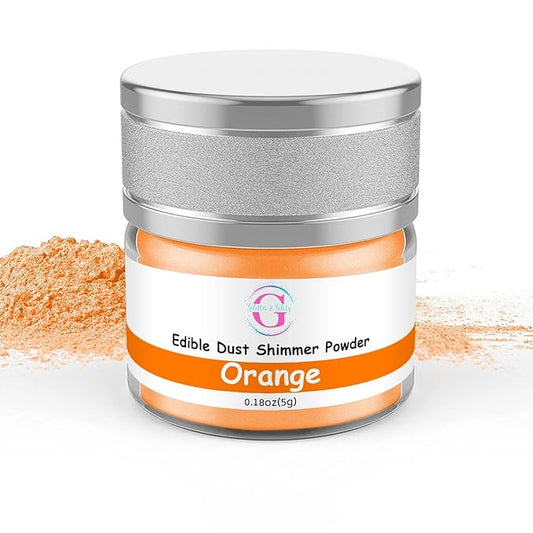 Glitter & Glitz Edible Glitter for Drinks - Premium Drink Glitter Edible Dust for Cocktails, Baking, Brew, Champagne - Luster Dust and Cocktail Glitter - Edible Glitter for Drinks Decoration (Orange, 5Grams)