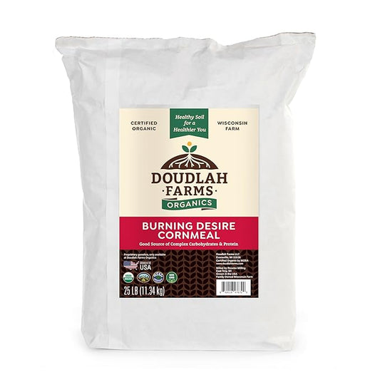Organic Red Cornmeal Heirloom Red Dent Corn 25 lb Bulk - Non-GMO, Glyphosate Free - Biodynamic & Regeneratively Farmed Ground Cornmeal for Baking, Cornbread, & Tortillas by Doudlah Farms