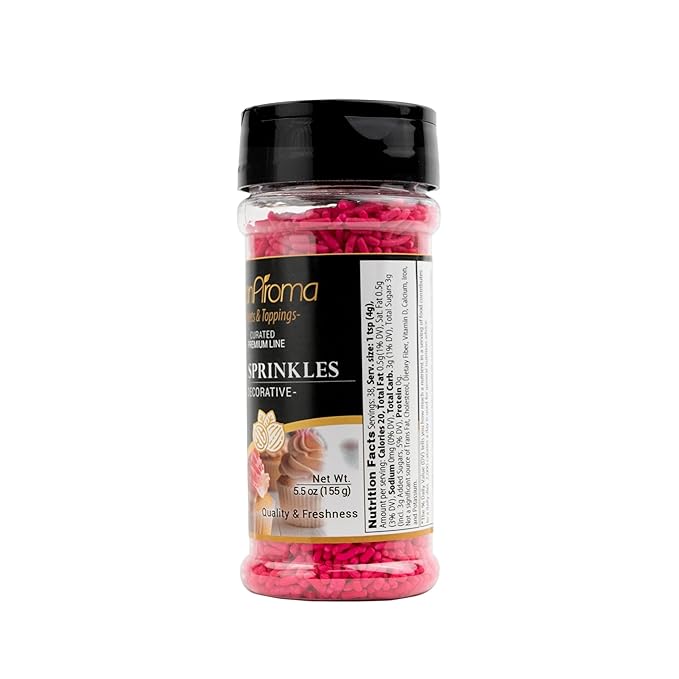 GranAroma Pink Sprinkles, Decorative, Cakes & Cupcakes (Pink, 5.5 Ounce)
