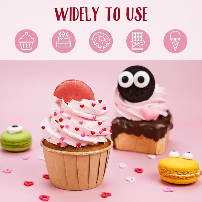 Sweet Mini Heart Sprinkles Sugar, Valentines Love Sprinkles for Cupcake Decorating, 150g/5.29oz Mix Edible White Pink and Red Candy, Cookie, cookie eyeballs, Wedding Party Supplies