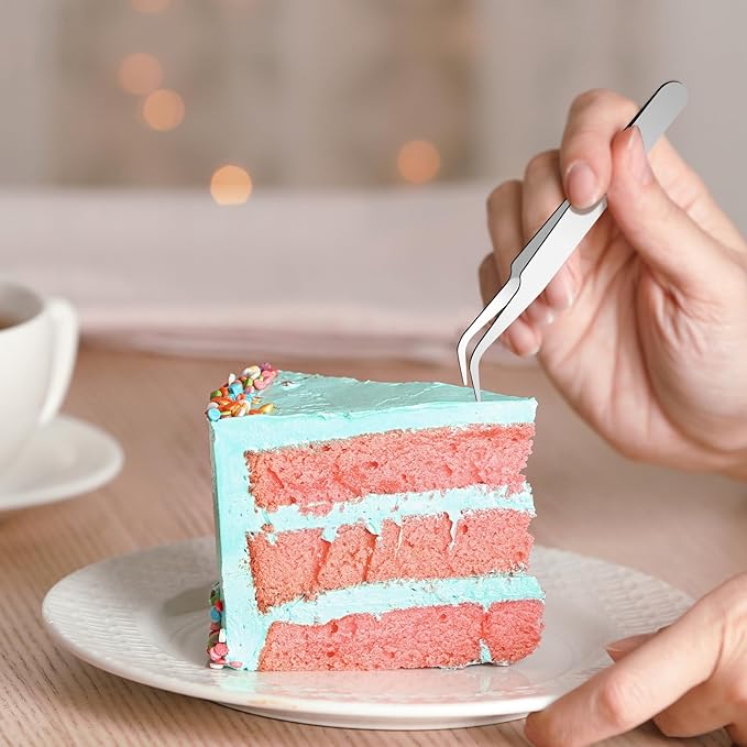 24 Pieces Cookie Decorating Fondant Cake Decorating Tool Set Include Brushes Sugar Stir Needle Fondant Modeling Tool Elbow and Straight Tweezer(Pink)