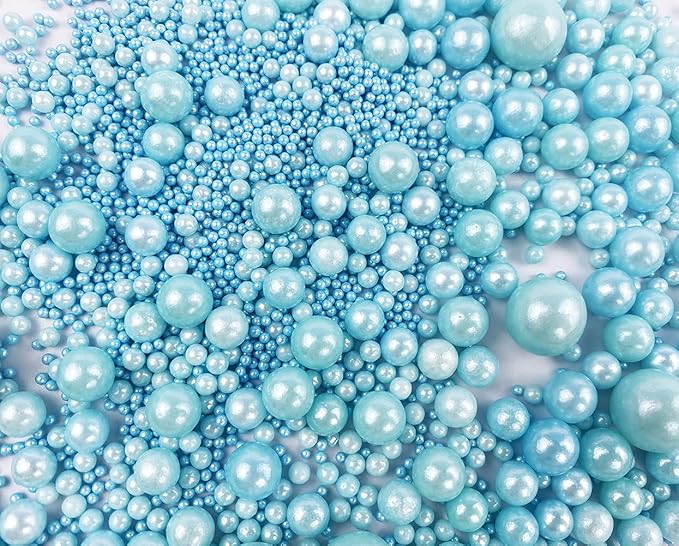 Sprinkles Edible Pearl Sugar Candy Cupcake Cake Topper 120g/ 4.2oz, Decorative Glitter Sprinkle Mix for Baking, Cake and Cookie Decorating (Blue)