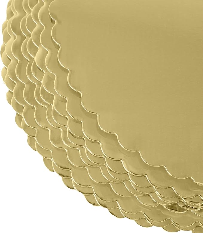 [25pcs] 12" Gold Cakeboard Round,Disposable Cake Circle Base Boards Cake Plate Round Coated Circle Cakeboard Base 12inch,Pack of 25