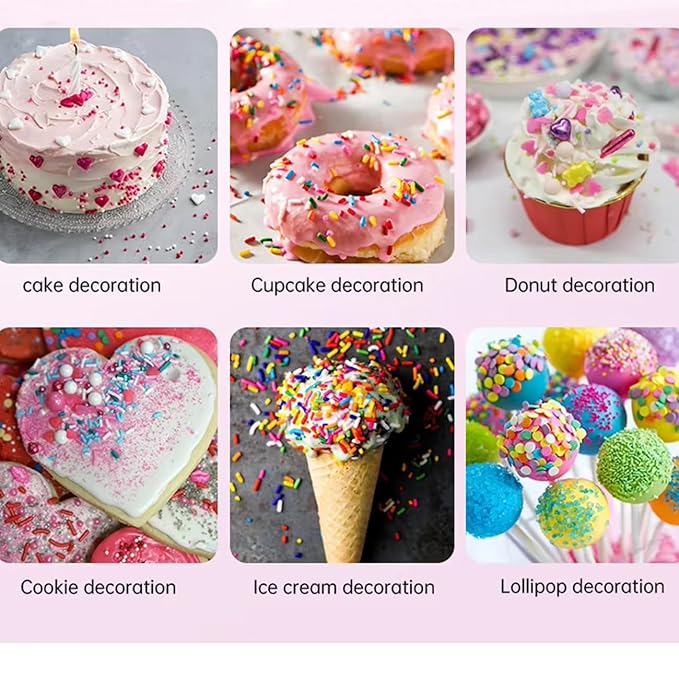 EPHVODI Sanding Sugar Edible Orange Blue Gold and White Sprinkles Coarse Sugar Crystals for Cake Decorating, Cupcakes Toppers, Baking Cookies Decorations, Ice Cream Toppings