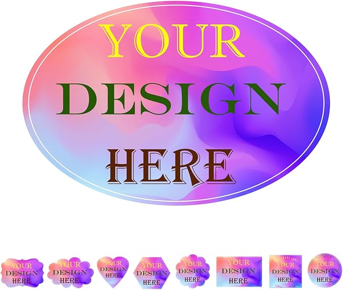100-1000 PCS Custom Stickers Personalized Labels, JOVELLO Custom Labels Stickers for Business, Logo, Office, Parties, etc - PVC Waterproof Material (Oval-1)