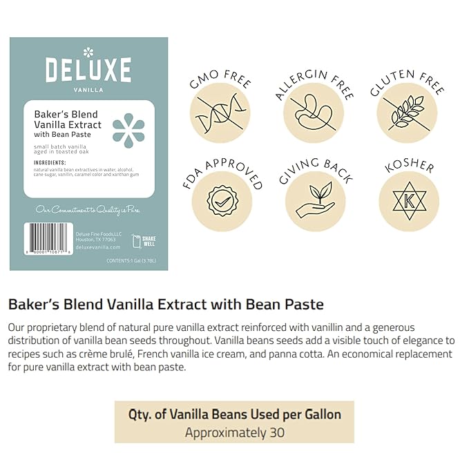 Vanilla Bean Paste Bulk 128 oz 1 Gallon For Baking and Desserts