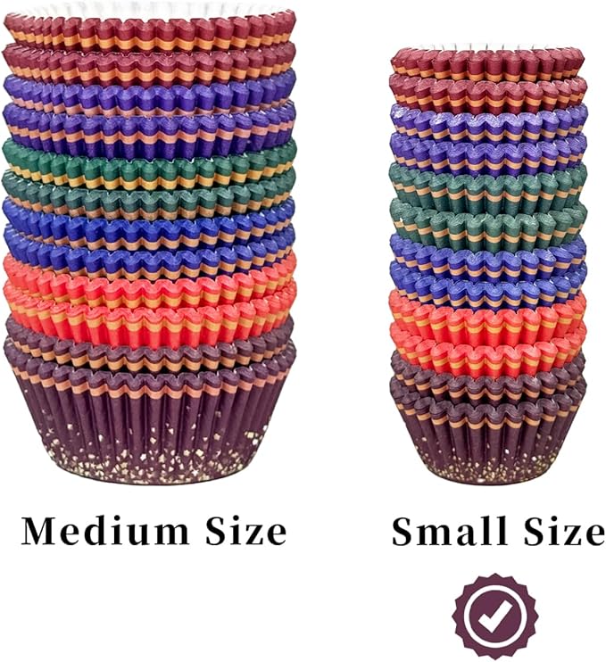qiqee Graduation Cupcake Liners Muffin Liners for Graduation 300-Count 6 Original Design No Smell, Food Grade Baking Cups Paper(Small Size)