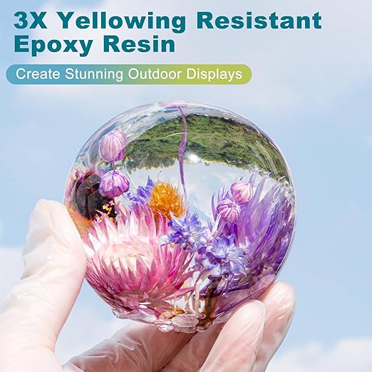 LET'S RESIN EPOXY RESIN 64oz UV Resistant Resin Epoxy, Upgrade Formula Crystal Clear & Bubble Free Epoxy Resin for Coating,Casting,Table Top,Jewelry,Art