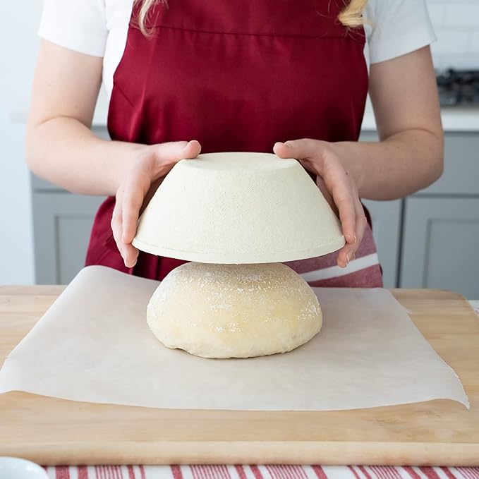 Bulka Small Round 8" 500g Plane Banneton Bread Proofing Basket Pressed Wood Pulp, Sourdough Proofing Basket - Non-Stick Brotform Sourdough Bread Baking Supplies, Made in Germany.