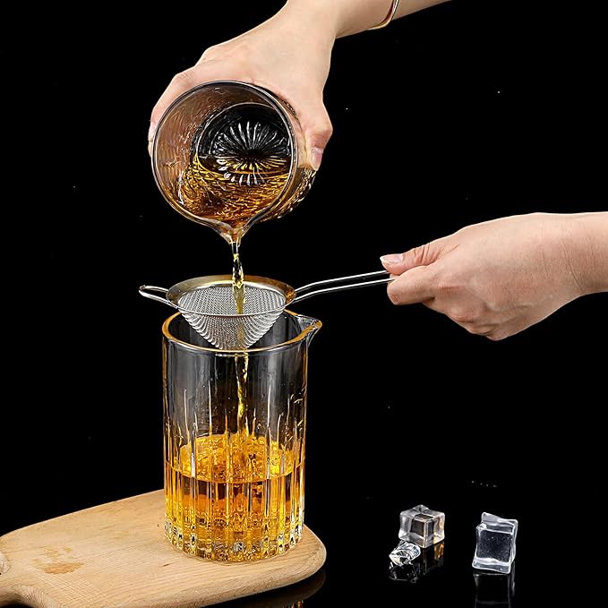 20 Packs Stainless Steel Small Strainer, Steel Cone Shaped Cocktail Strainer, Tea Herbs, Coffee Drinks, Long Handle for Coffee Food, 3.2 Inches Silver
