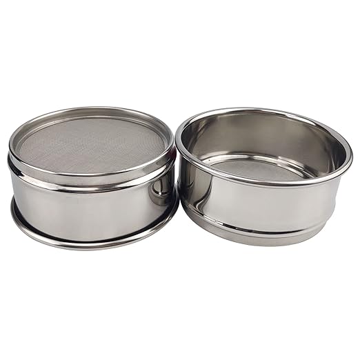 LABALPHA 120 Mesh Lab Sieves, Test Sieve #120 Mesh, 4'' Diameter, 304 Stainless Steel Wire Cloth (0.125mm)