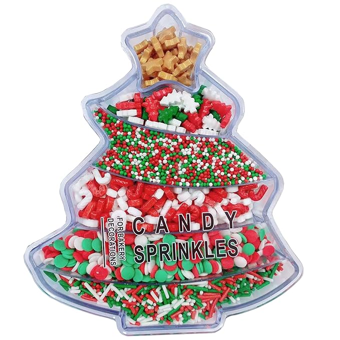 PhilaeEC Christmas Mix Sprinkle Edible for Cake Decoration Red Green White Sprinkle Cake Baking Cookie Cupcake Toppers Decoration Vanlentine Halloween Christmas Supplies