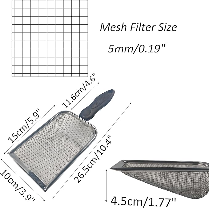 2Pcs Soil Sifter for Gardening, Stainless Steel Garden Sieve with Handle - 5mm Mesh Dirt Sifter for Compost Sand Rocks, Heavy-Duty Gardening Tool for Potting Landscaping and Planting