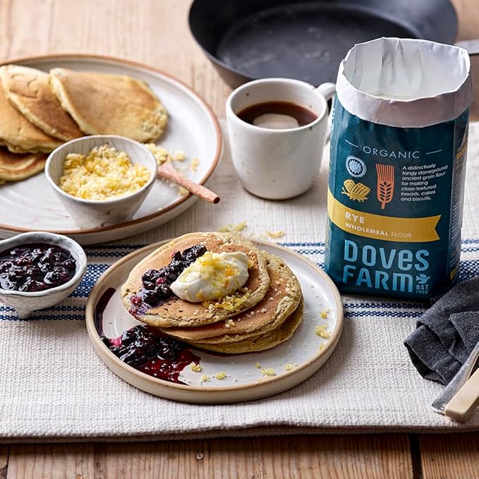Doves Farm Organic Rye Wholemeal Flour | Stoneground Ancient Grain Flour | Perfect for Close-Textured Breads, Cakes & Biscuit Baking | High in Fiber | Imported from UK | 35.27 Oz (Pack of 6)