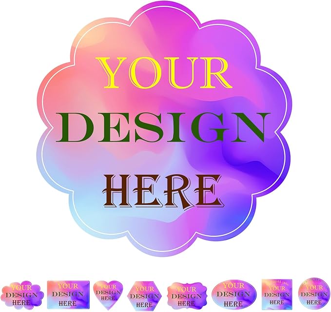 100-1000 PCS Custom Stickers Personalized Labels, JOVELLO Custom Labels Stickers for Business, Logo, Office, Parties, etc - PVC Waterproof Material (Flower)