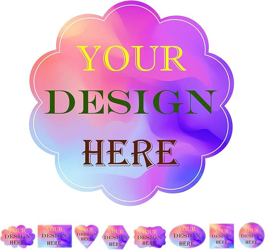 100-1000 PCS Custom Stickers Personalized Labels, JOVELLO Custom Labels Stickers for Business, Logo, Office, Parties, etc - PVC Waterproof Material (Flower)