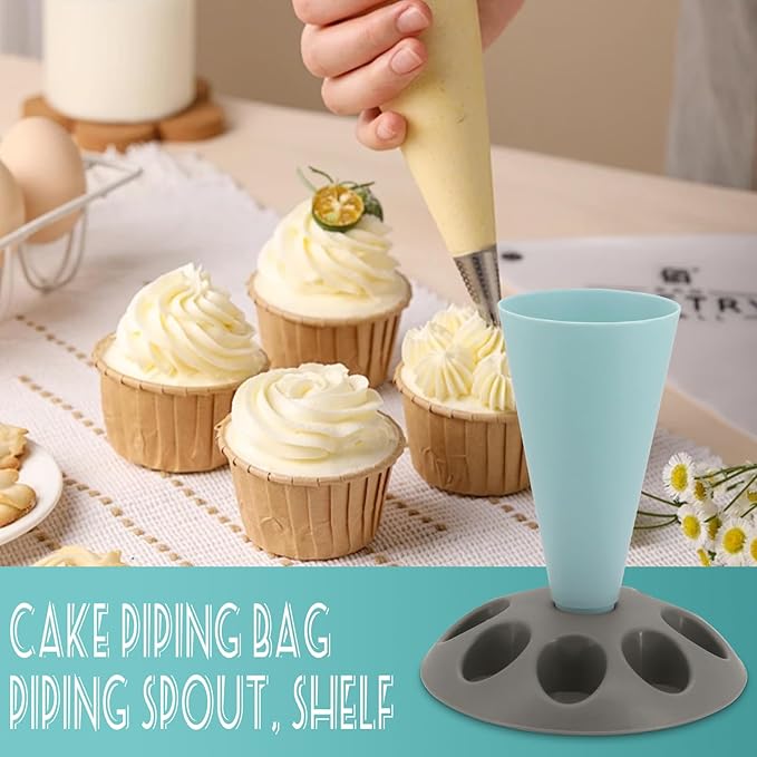 Piping Bag Stand, Pastry Bag Holder Stand with 8 Holder Slots, Plastic Pastry Bag, Piping Bag Stand, for Baking Accessories
