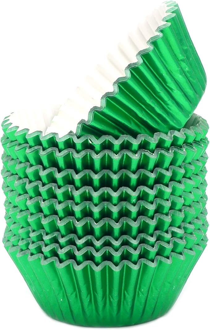Standard Green Foil Cupcake Liners Muffin Baking Cups for Party and More, 200-Count