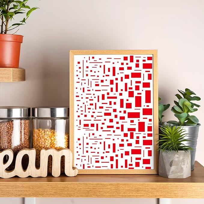 Cubist Stencils for Crafts Reusable 6 X 6 Inch Texture Mixed Media Burlap Art Painting on Wood Wall Canvas Brick Layered Pattern Paint Art Stencils for Card Making (16pcs Cubist)