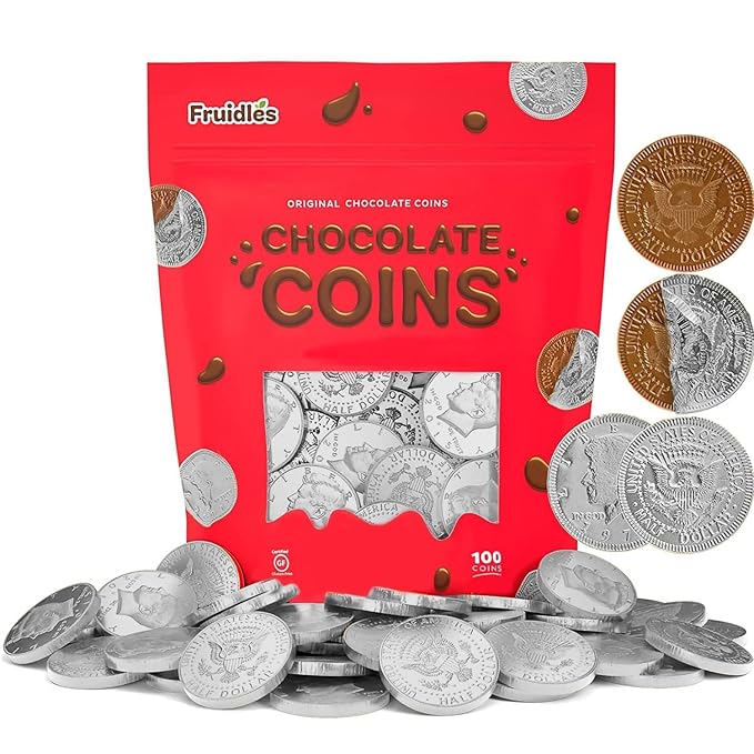 200 Chocolate Coins, Hanukkah Gelt Dairy-Free, Dark Chocolate, Bittersweet Coins Made in Israel, Kosher Certified Non-Dairy