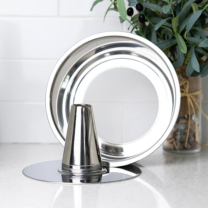 Fox Run Stainless Steel Angel Food Cake Pan, Tube Cake Pan With Removable Bottom, Round 10" x 5"