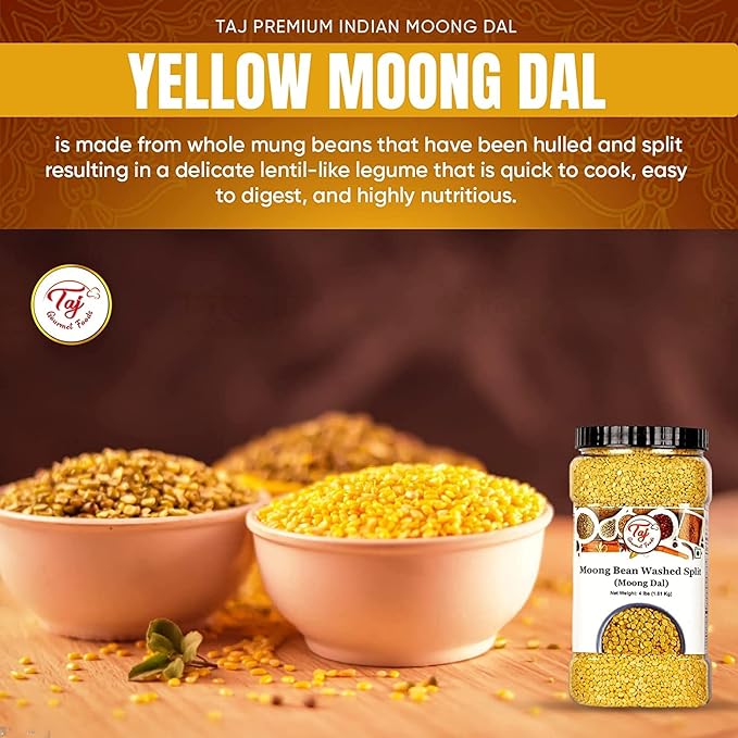 TAJ Moong Dal Mung Lentils, (4-Pounds)