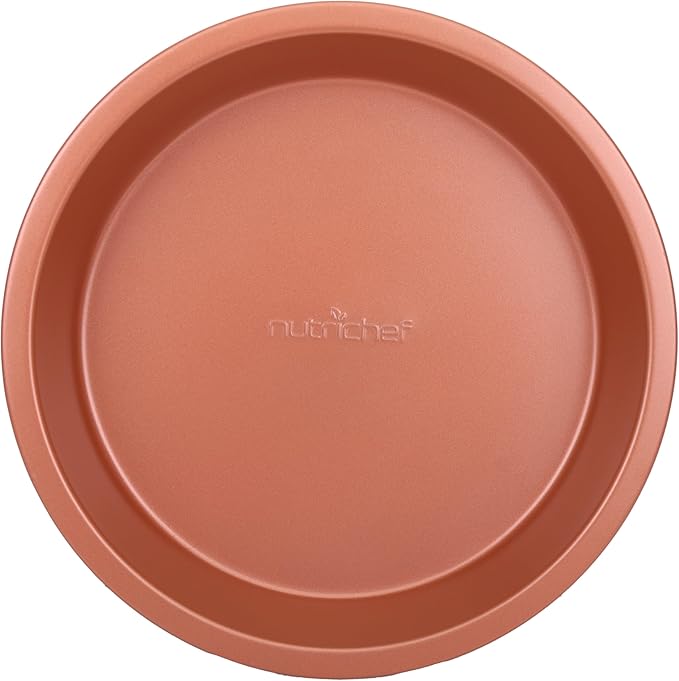 NutriChef 9-inch Copper Round Cake Pan, Non-Stick Coated Layer Surface, Great for Food Preparation, Serving, Pastry Dessert Baking, Used for Model Number NCBSCC54