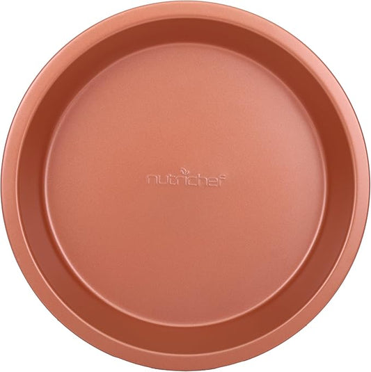 NutriChef 9-inch Copper Round Cake Pan, Non-Stick Coated Layer Surface, Great for Food Preparation, Serving, Pastry Dessert Baking, Used for Model Number NCBSCC54