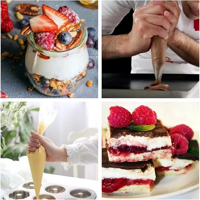 Icing Bags Disposable, 200 pcs 16 Inches Tipless Piping Bags for royal icing, Cream Frosting and Cake Decoration, Mangas Desechables para Repostería, Disposable Cake Decorating Bag