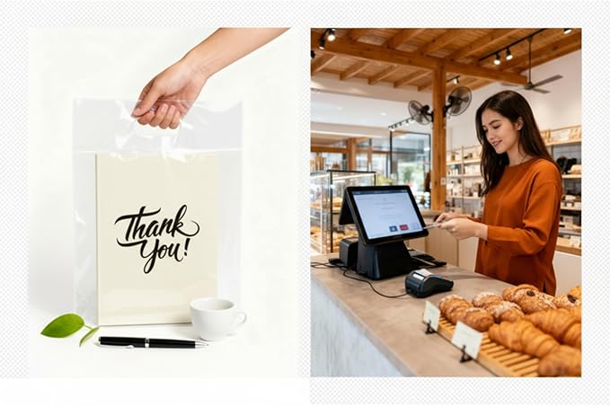 Infinite Pack Thank You Merchandise Bags, Die Cut Handles, Retail Shopping Bags for Boutique - Choose Color & Size