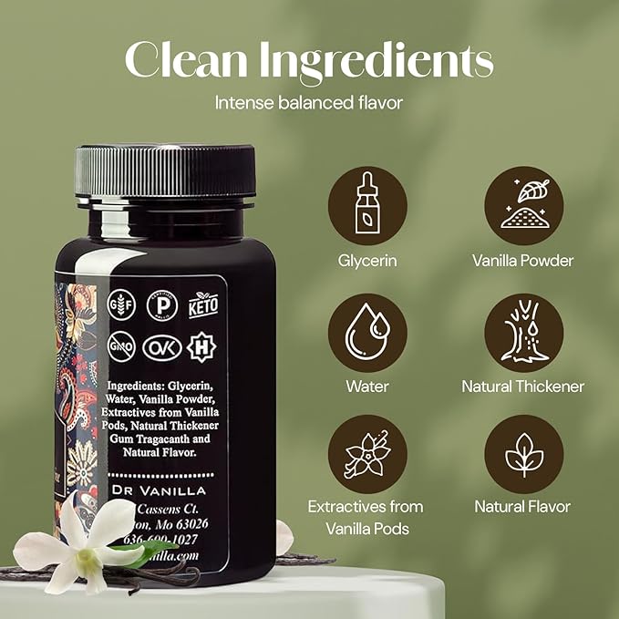 Alcohol free Vanilla Paste - Bourbon, Madagascar, Kosher, Halal, non- GMO, Alcohol-Free, Sugar free, Gluten free, contains fresh vanilla powder (Alcohol Free 4oz)
