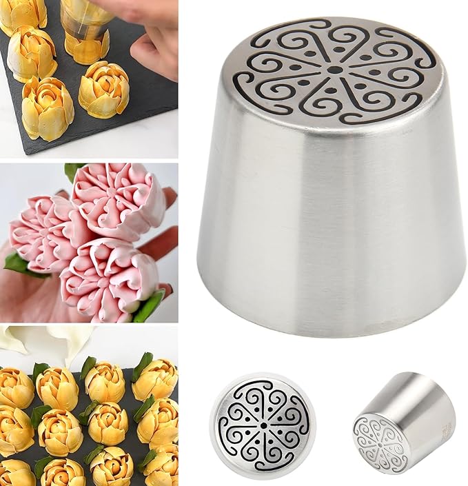 Extra Large Russian Piping Tips for Marshmallows Stainless Steel Flower Frosting Nozzles many styles Cake Decorating Baking tool for Buttercream, Cupcakes Cookies(SL59)