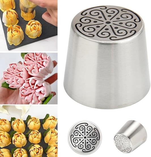 Extra Large Russian Piping Tips for Marshmallows Stainless Steel Flower Frosting Nozzles many styles Cake Decorating Baking tool for Buttercream, Cupcakes Cookies(SL59)
